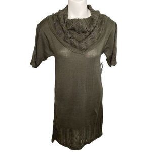 LUCCA Green Cowl Neck Sweater Dress‎ Sz Medium NEW